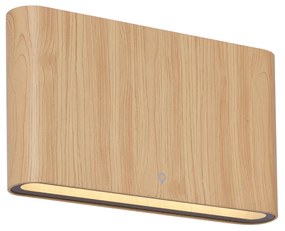 Škandinávske vonkajšie nástenné svietidlo drevo 17,5 cm vrátane LED IP65 - Batt