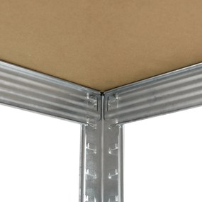 InternetovaZahrada Rohový regál - 160x75x40-75 cm - strieborný