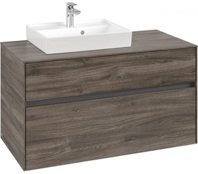 VILLEROY &amp; BOCH Collaro závesná skrinka pod umývadlo na dosku (umývadlo vľavo), 2 zásuvky, 1000 x 500 x 548 mm, Stone Oak, C01400RK