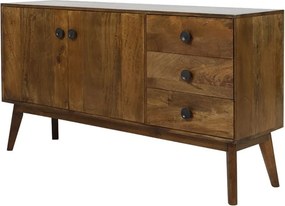 Drevená komoda Espita so šuplíkmi a dvierkami - 152*40*80cm