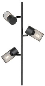 Priemyselná stojaca lampa čierna 3-svetlo - Jim