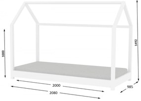 Detská posteľ Domček Bella, Biela