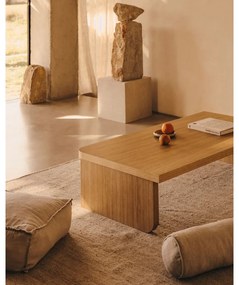 Konferenčný stolík v dekore duba v prírodnej farbe 75x140 cm Oaq – Kave Home