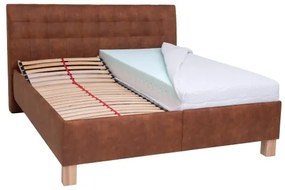 Čalúnená posteľ s matracom a úložným priestorom VIOLET 180x200 cm koňaková hnedá