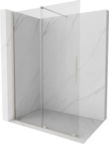 Mexen Velar, sprchová zástena s posuvnými dverami Walk-in 150 x 200 cm, 8mm číre sklo, brúsená oceľ, 871-150-000-03-97