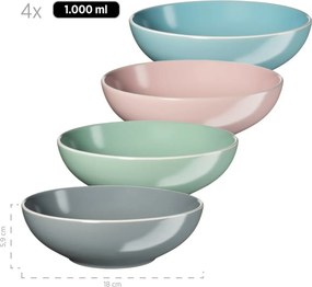 Mäser Jedálenská súprava riadu 16 ks ELISSA II – mix farieb mat