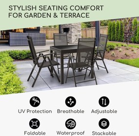 Blumfeldt London Lite, skladacia stolička, 56,5 x 107 x 68 cm, ComfortMesh, hliník