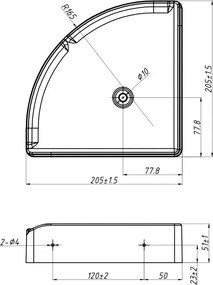 Mexen X-Wall-S, SMC rohová nástenná polica 20,5 x 20,5 cm, biela, 1901202005