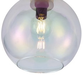 Art Deco stropné svietidlo zlaté s dúhovým sklom - Sandra