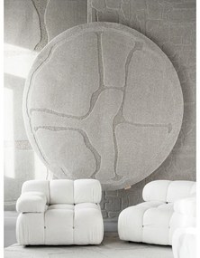 Svetlosivý vlnený okrúhly koberec ø 120 cm Morphic Organica – Agnella