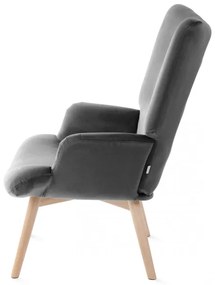 Hojdacie kreslo B2 MOSS PLUS 2v1 zamatovo sivé 890050