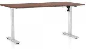 Výškovo nastaviteľný stôl OfficeTech A 160 x 80 cm, biela podnož