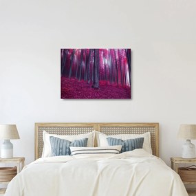 Sklenený obraz ružového lesa (70x50 cm)