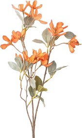 Umelá dekorácia vetvička s oranžovými kvetmi - 61cm