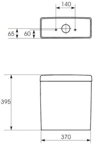 Cersanit Crea, nádržka 011 3/5l spodný prívod vody, bez mechanizmu, biela, K673-005