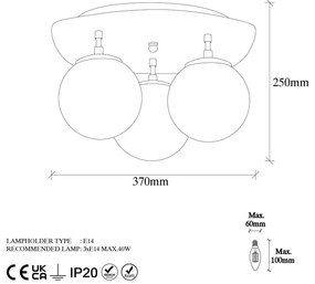 Stropné svietidlo v zlatej farbe so skleneným tienidlom 37x44 cm Well – Opviq lights