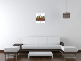 Gario Obraz s hodinami Bednička so zeleninou Rozmery: 40 x 40 cm