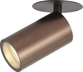 Sada 6 moderných zapustených bodových svetiel tmavý bronz GU10 50mm IP44 - Chels