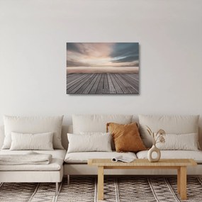Sklenený obraz - Mólo pri západe slnka (70x50 cm)