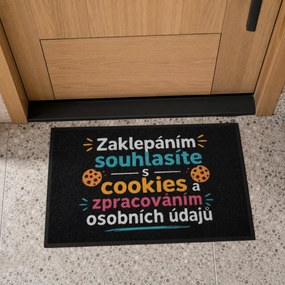 Mercury Flooring, Rohožka Zaklopaním súhlasíte s cookies 40x60 cm, 40x60, čierna
