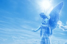 Samolepiaca tapeta nádherný anjel na nebi - 225x150