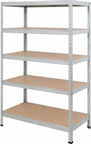 Regál 183x70x30 cm pozinkovaný 5-policový, nosnosť 1000 kg, RIVET
