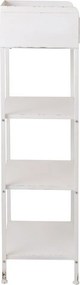 Biely antik kovový policový regál so šuplíkom Valio White - 54*38*140cm