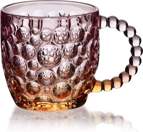 Sklenený hrnček VINI PEARL 350 ml fialový/hnedý