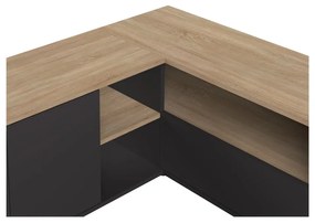 TV stolík v dekore duba v čierno-prírodnej farbe 90x45 cm Angle – TemaHome