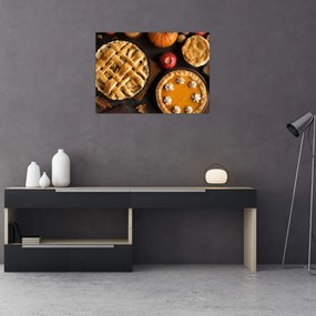 Sklenený obraz - Tekvicový koláč (70x50 cm)