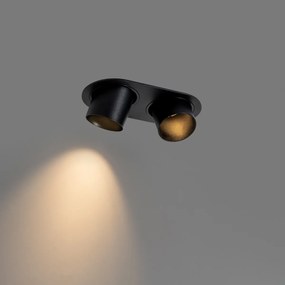 Zástenný bodový reflektor čierny GU10 50 mm 2-svetlo - Installa