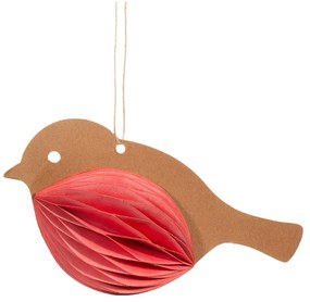 Papierová ručne vyrábaná vianočná ozdoba 7 cm Honeycomb Robin – Sass &amp; Belle
