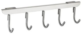 Závesný vešiak na dvere s 5 háčikmi v striebornej farbe Wenko Asola