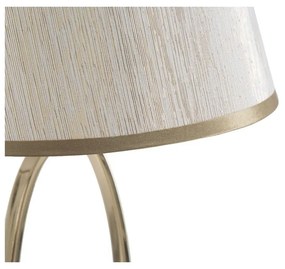 Biela stolová lampa s konštrukciou v zlatej farbe Mauro Ferretti Flush