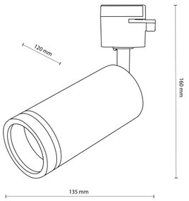 Bodové svietidlo do lištového systému JET RING 1xGU10/10W/230V čierna