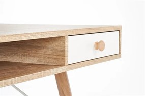 PISACÍ STÔL LEOS DUB SONOMA / BIELY 120 cm