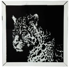Mirror Leopard obraz čierny