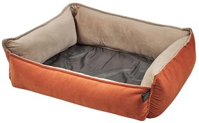 Obojstranná posteľ pre psa 70 x 60 cm oranžová/béžová IZMIR Beliani
