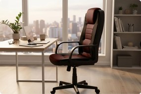 Otočná kancelárska stolička Sofotel 518B - čierna a hnedá