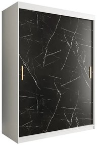 Skriňa Marmur T 150 biely/mramor čierna