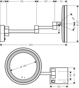 Hansgrohe AddStoris, kozmetické zrkadlo s LED osvetlením, biela matná, HAN-41790700