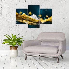 Obraz - Jeleň v krajine (90x60 cm)