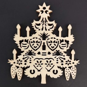 AMADEA Drevená ozdoba vianočný stromček 6 cm