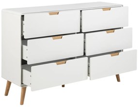 Komoda Lowell 135 cm bílá/dub přírodní