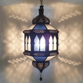 Orientálna lampa Biban Trombia modro-biela