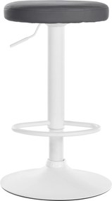 Barová stolička Ponte - koženka, biely rám - Sivá