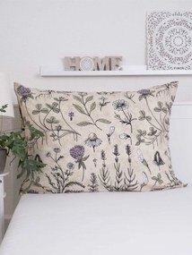 Bavlnená obliečka na vankúš Renforcé 70 × 90 cm – Herbár béžový