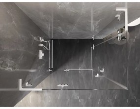 Mexen Lunar, L Duo výklopný sprchový kút 120 x 80 cm, 8mm číre sklo, biely profil, 834L-120L-080P-20-00