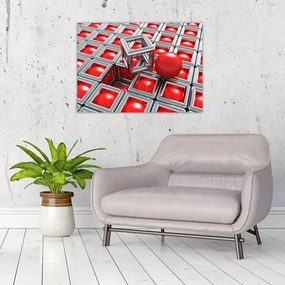 Sklenený obraz - 3D metalická abstrakcia (70x50 cm)