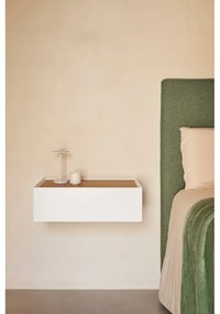 Biely závesný nočný stolík s doskou v dubovom dekore Arista – Teulat